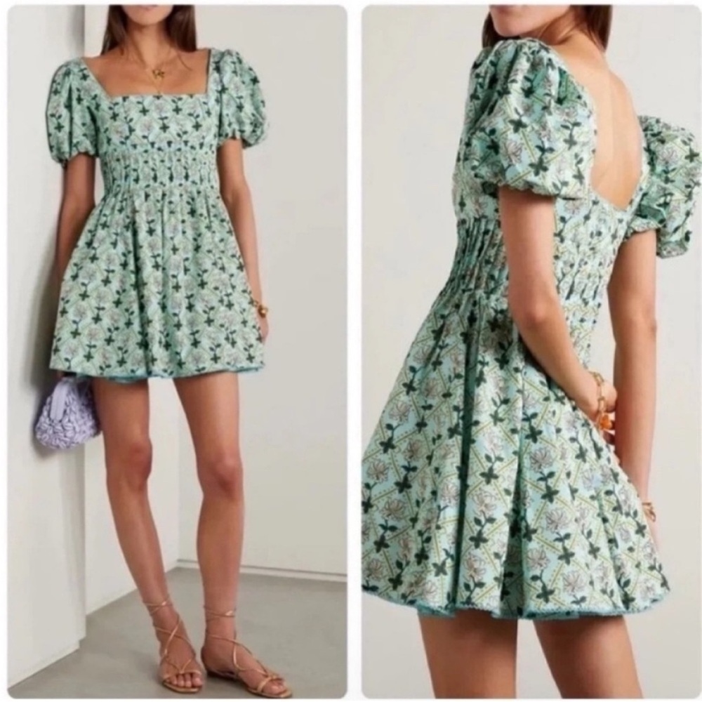 NWT Agua by Agua Bendita Caramelo Herbal Mini Dress